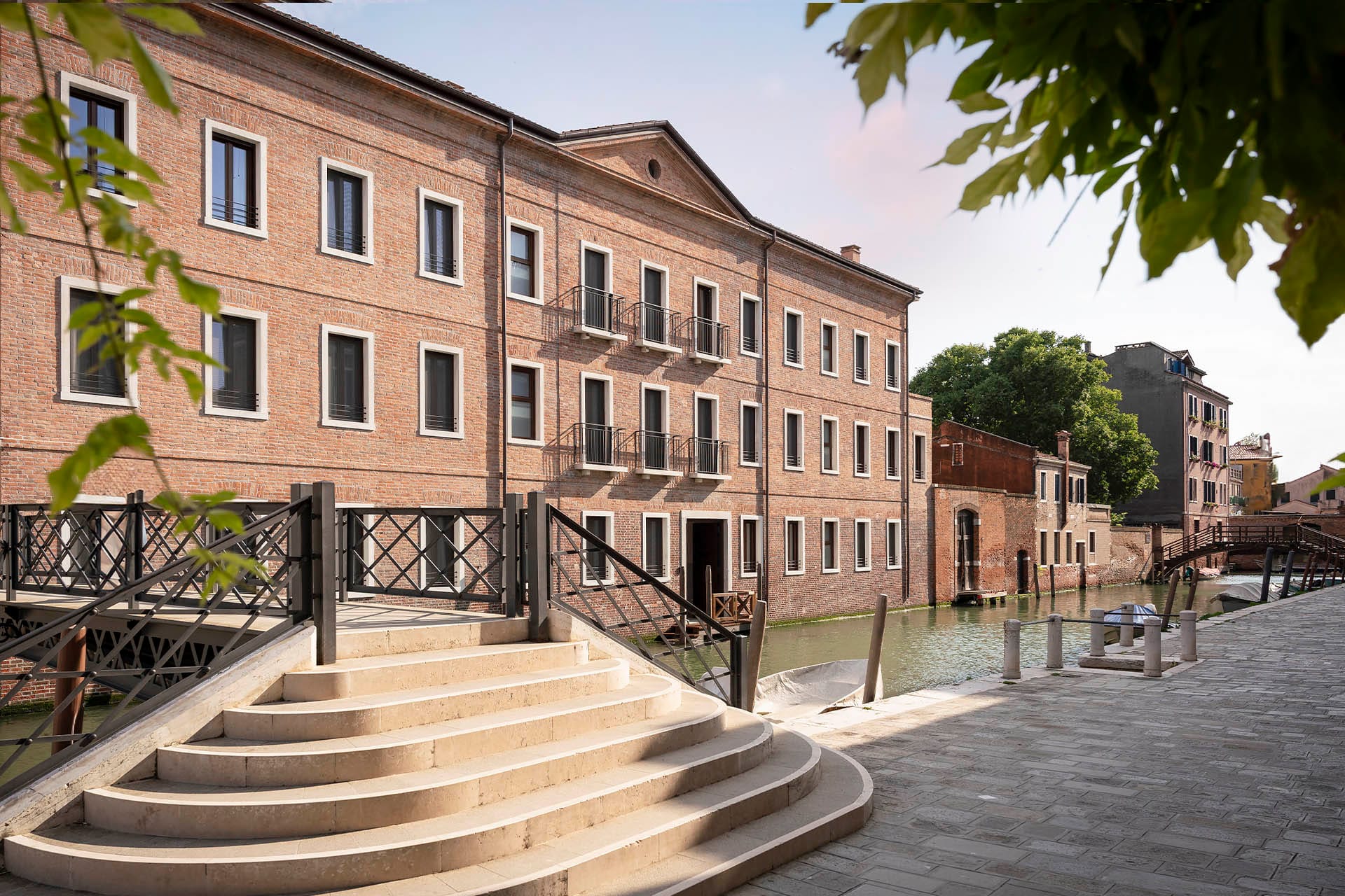 Exterior facade with private dock of Palazzo dei Guardiani, Venice