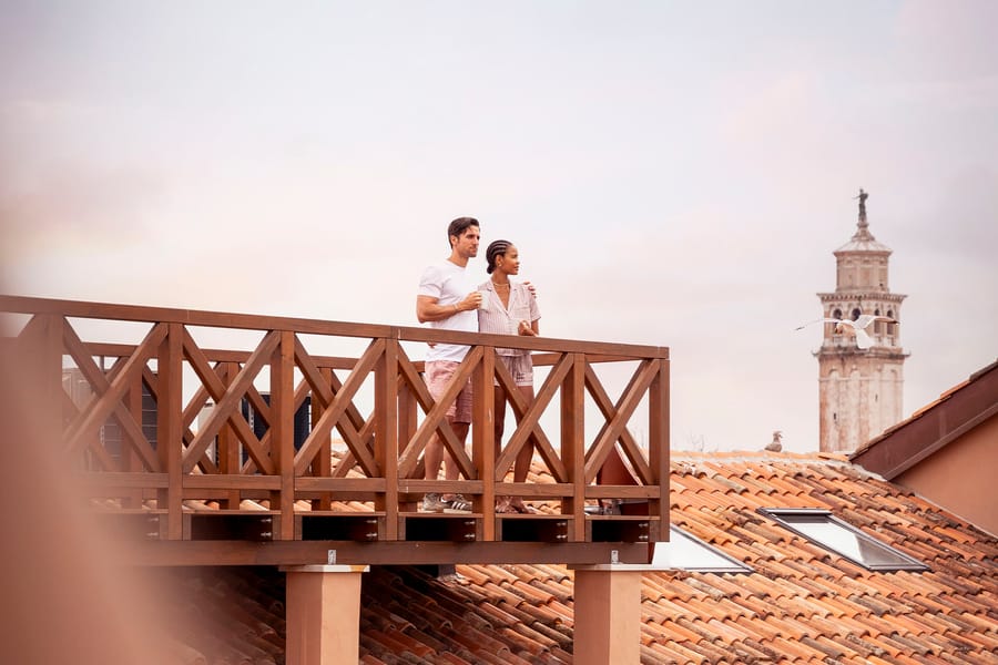 Panoramic terrace in the Executive Apartment, Palazzo dei Guardiani, Venice